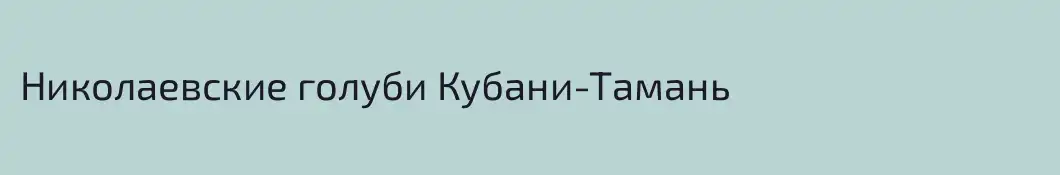 Николаевские голуби Кубани-Тамань